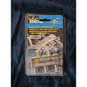 Ideal 4-Way Digital Cable Splitter 85-137 5 MHz-1 GHz 75 ohm Nickel Plated